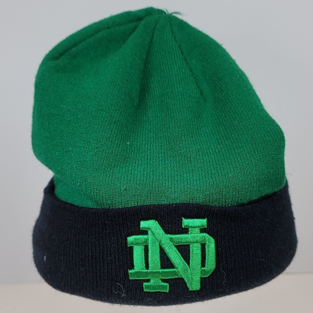 Top of the World Notre Dame Fighting Irish Beanie Hat Green Navy Knit Shamrock